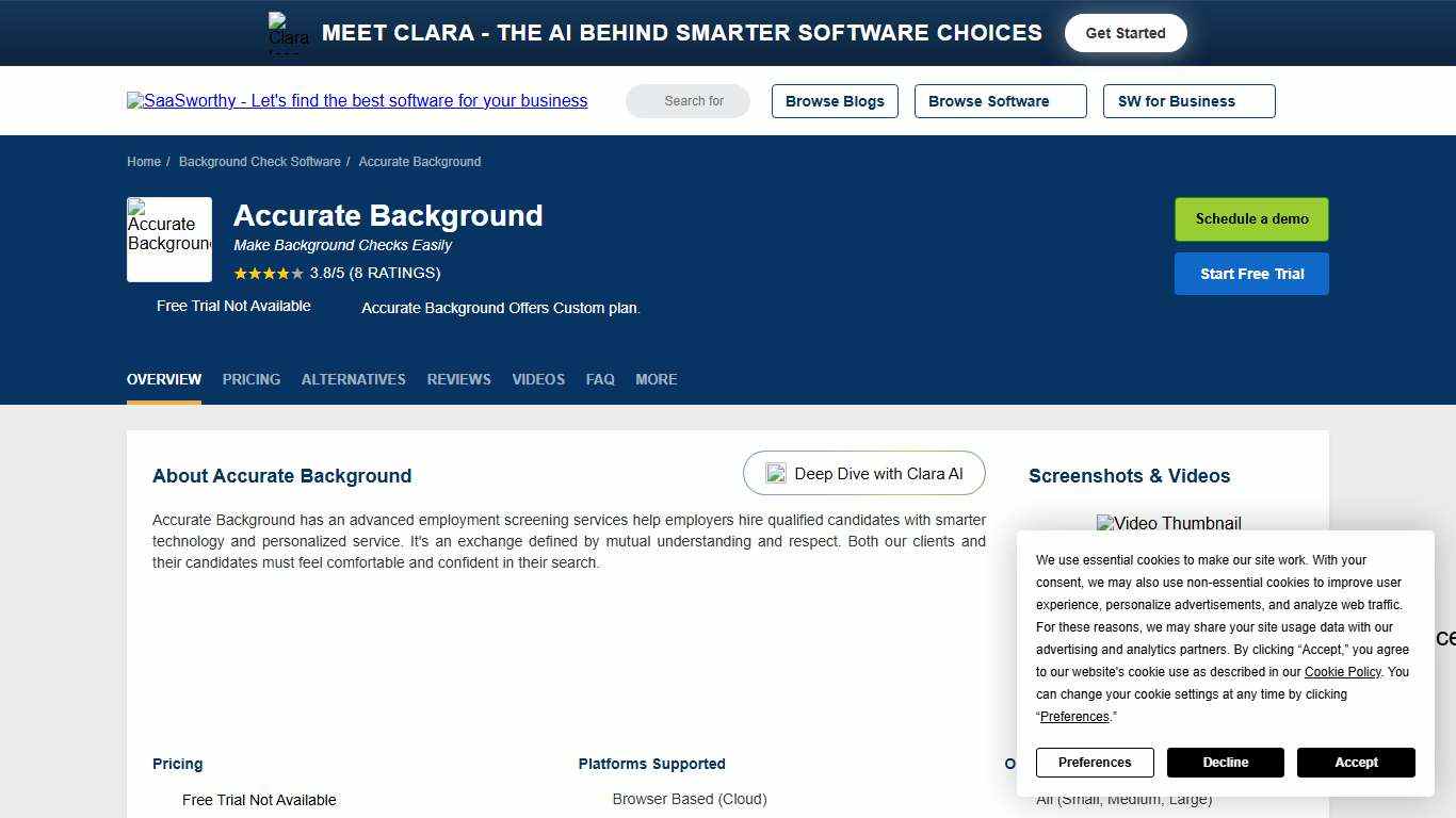 Accurate Background - Features & Pricing (January 2026)